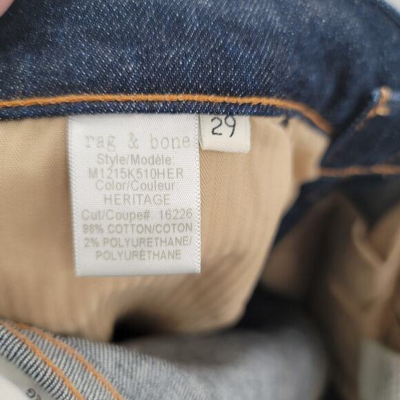 rag & bone FIT 3 Slim Straight Leg Jeans Standard Issue Size 29 Button Fly - Picture 4 of 8